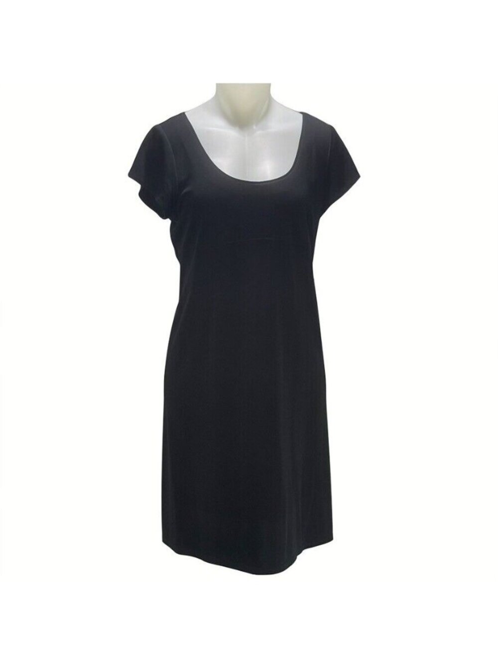 ABS by ALLEN SWARTZ COLLECTION Black Short Sleeve Scoop Neck Dress